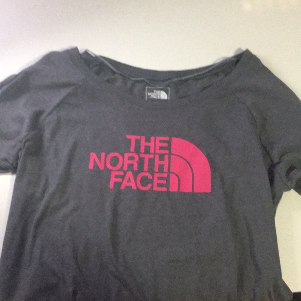 The North Face Gray and Pink 3/4 Sleeve Shirt